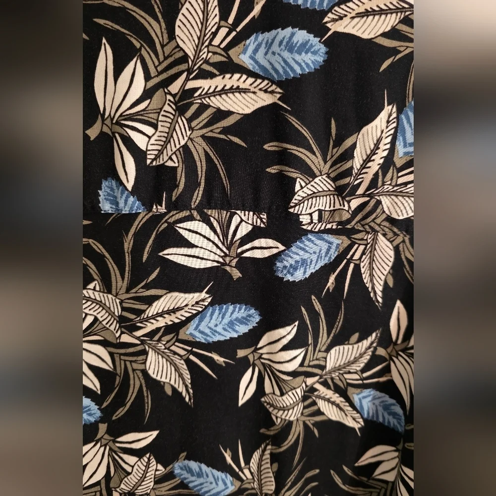 Puritan Black and Blue Botanical Print Shirt - Picture 5 of 5
